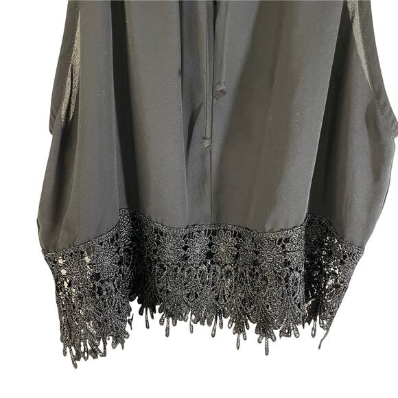 Staring at Stars Urban Outfitters Lace Trim Sheer Crop Top Black Small USA Boho - Picture 3 of 9